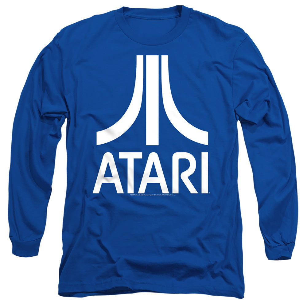 AN OFFCIALLY LICENSED ATARI ATARI LOGO MEN'S LONG SLEEVE T-SHIRT ROYAL