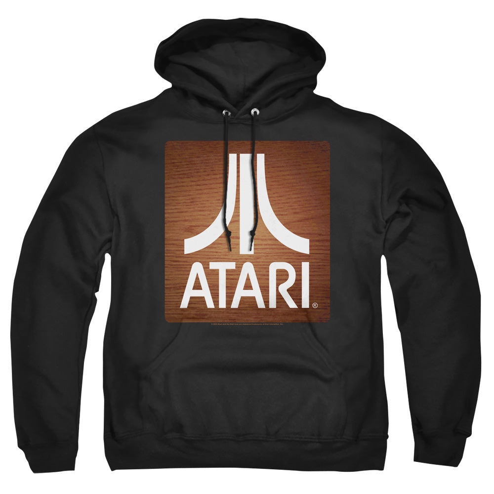AN OFFCIALLY LICENSED ATARI CLASSIC WOOD SQUARE ADULT UNISEX PULLOVER HOODIE BLACK