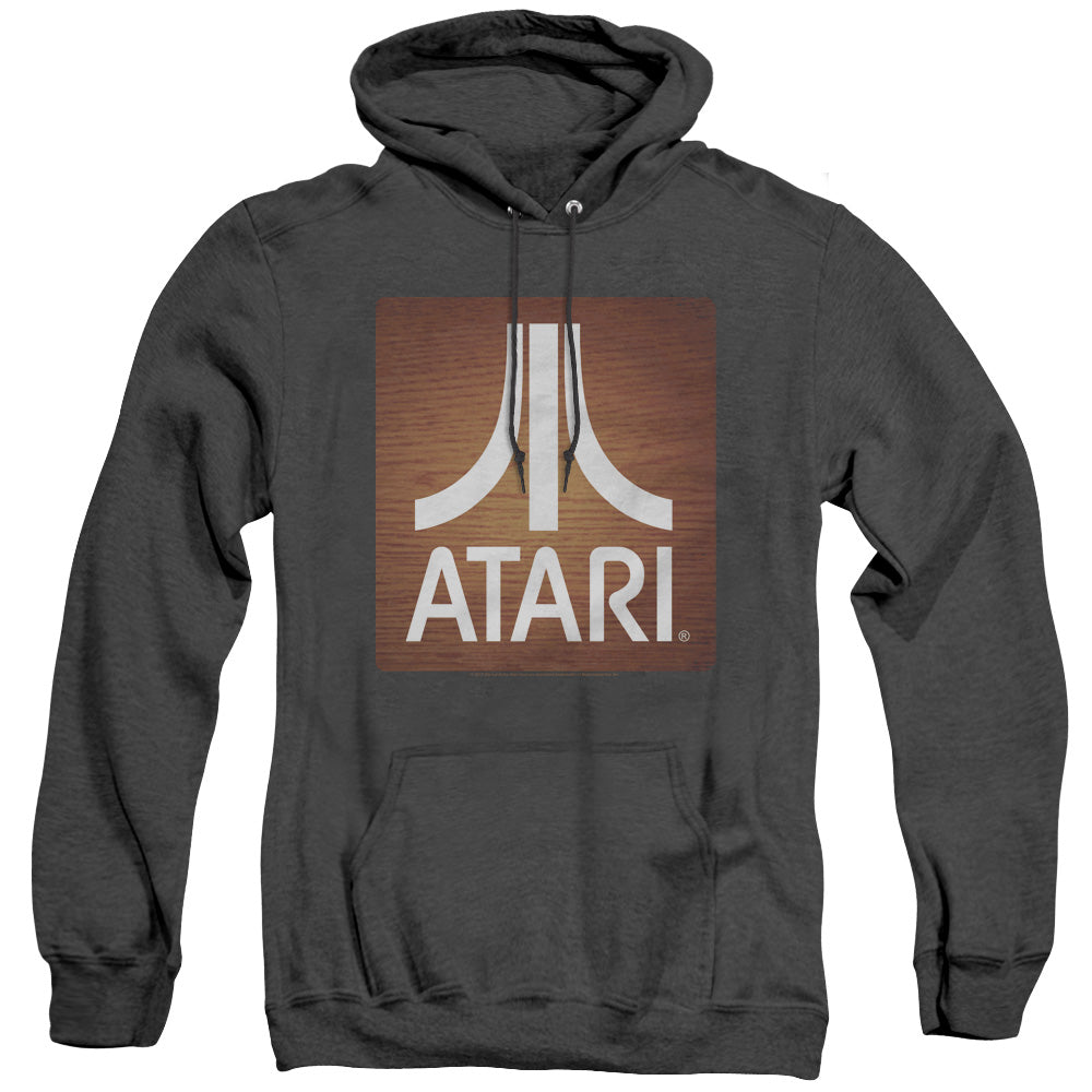 AN OFFCIALLY LICENSED ATARI CLASSIC WOOD SQUARE ADULT UNISEX HEATHER PULLOVER HOODIE BLACK