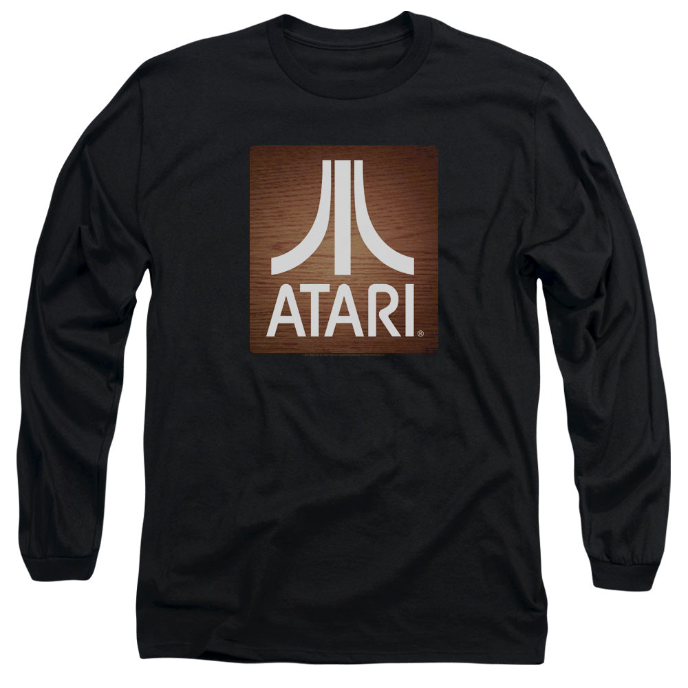 AN OFFCIALLY LICENSED ATARI CLASSIC WOOD SQUARE MEN'S LONG SLEEVE T-SHIRT BLACK