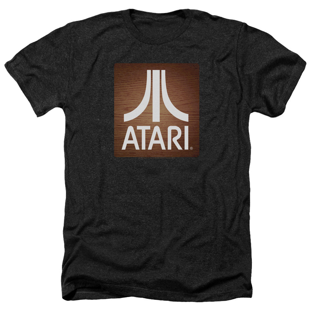 AN OFFCIALLY LICENSED ATARI CLASSIC WOOD SQUARE MEN'S HEATHER T-SHIRT CHARCOAL