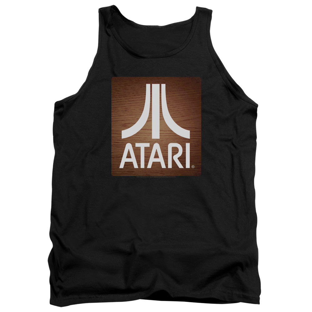 AN OFFCIALLY LICENSED ATARI CLASSIC WOOD SQUARE ADULT UNISEX TANK TOP BLACK