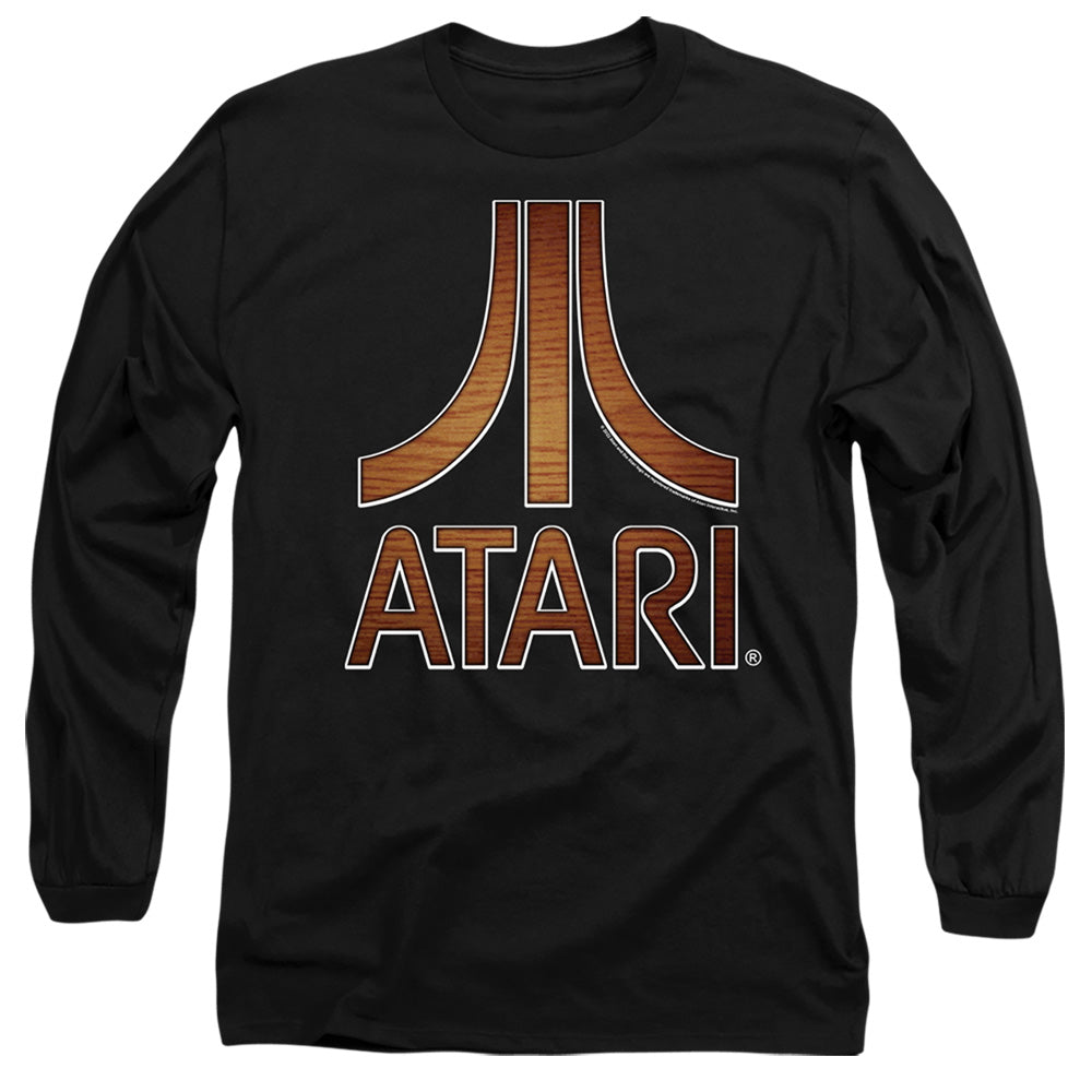 AN OFFCIALLY LICENSED ATARI CLASSIC WOOD EMBLEM MEN'S LONG SLEEVE T-SHIRT BLACK