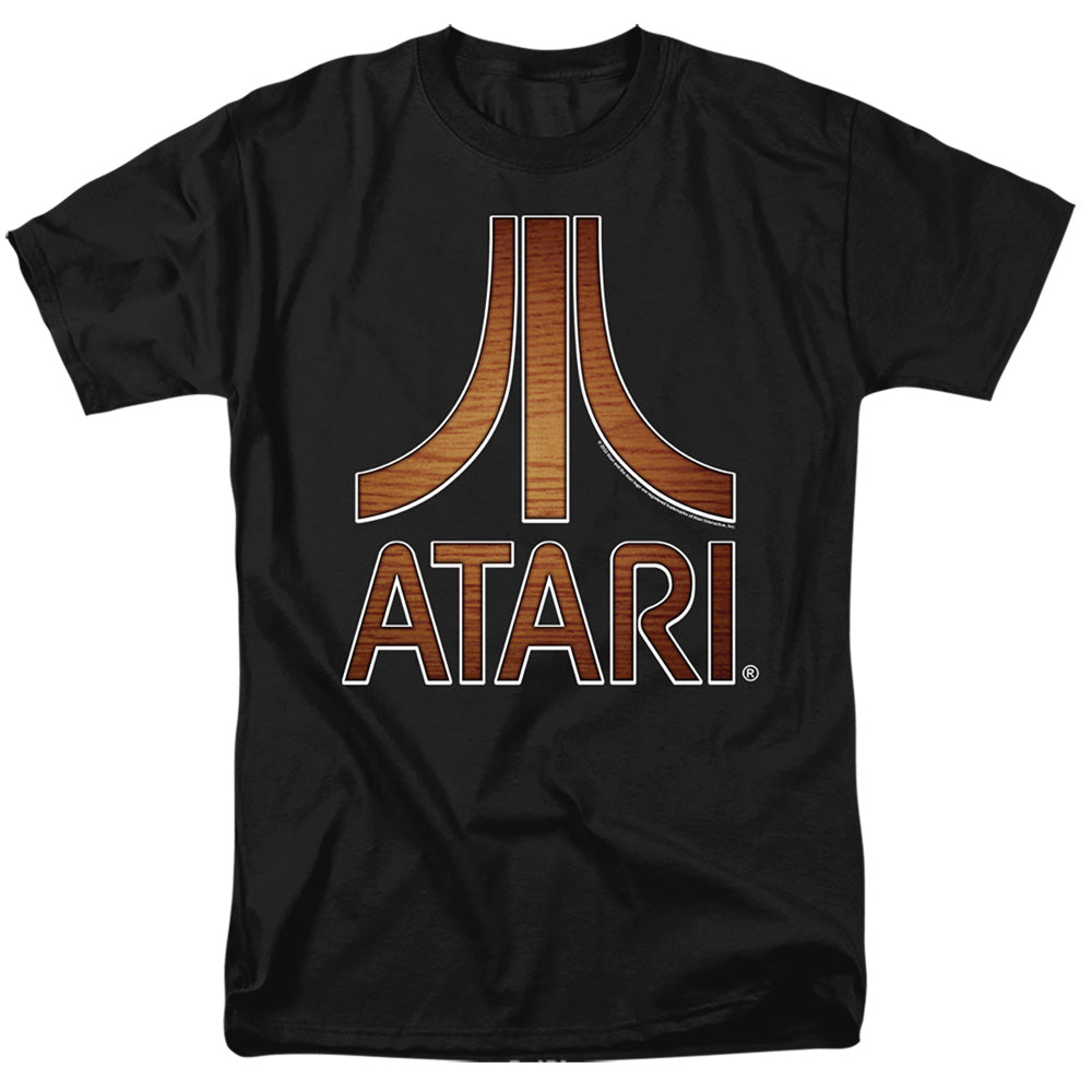 AN OFFCIALLY LICENSED ATARI CLASSIC WOOD EMBLEM MEN'S REGULAR FIT T-SHIRT BLACK
