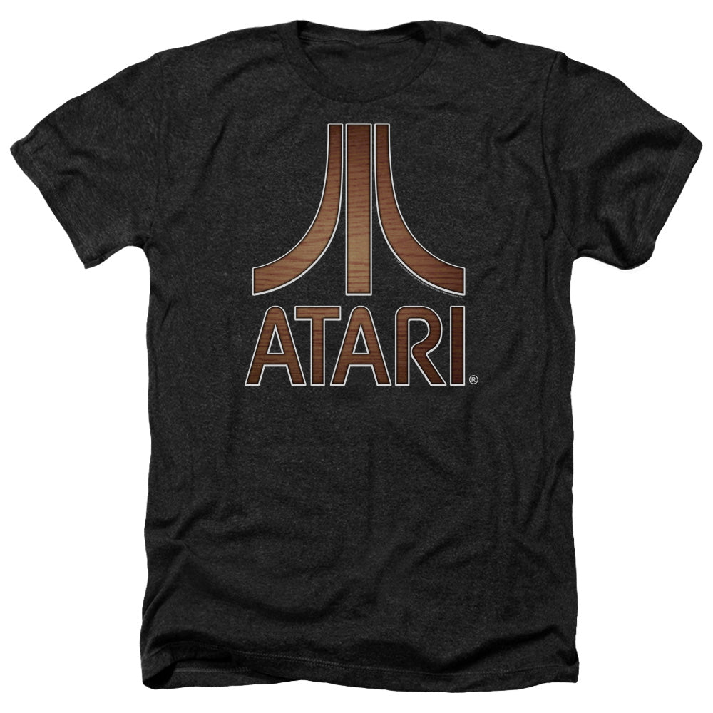 AN OFFCIALLY LICENSED ATARI CLASSIC WOOD EMBLEM MEN'S HEATHER T-SHIRT CHARCOAL