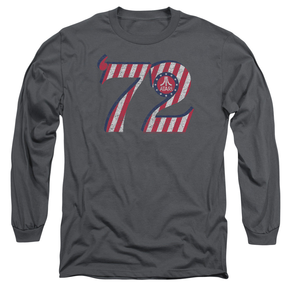 AN OFFCIALLY LICENSED ATARI ATARI 72 MEN'S LONG SLEEVE T-SHIRT CHARCOAL