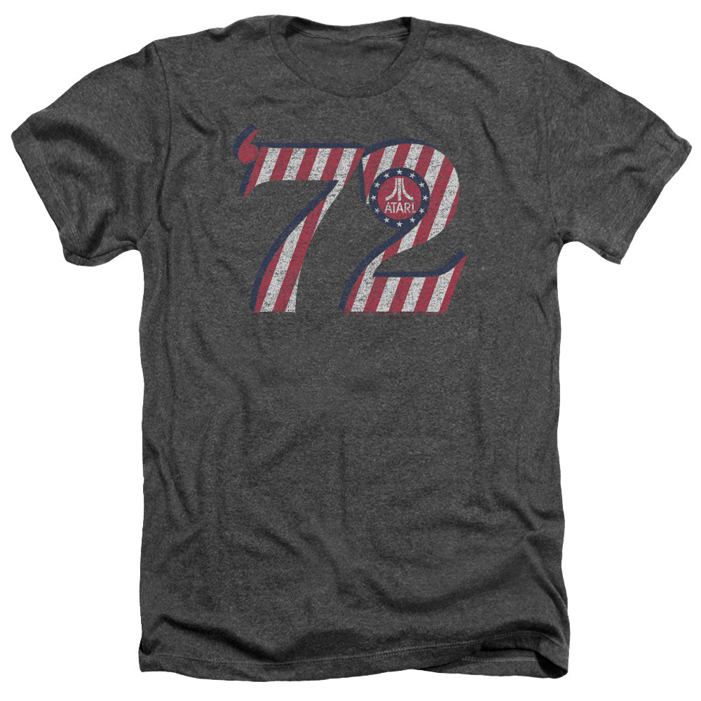 AN OFFCIALLY LICENSED ATARI ATARI 72 MEN'S HEATHER T-SHIRT CHARCOAL