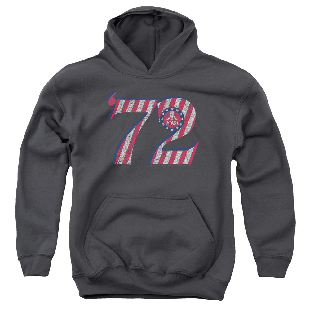 AN OFFCIALLY LICENSED ATARI ATARI 72 YOUTH HOODIE CHARCOAL