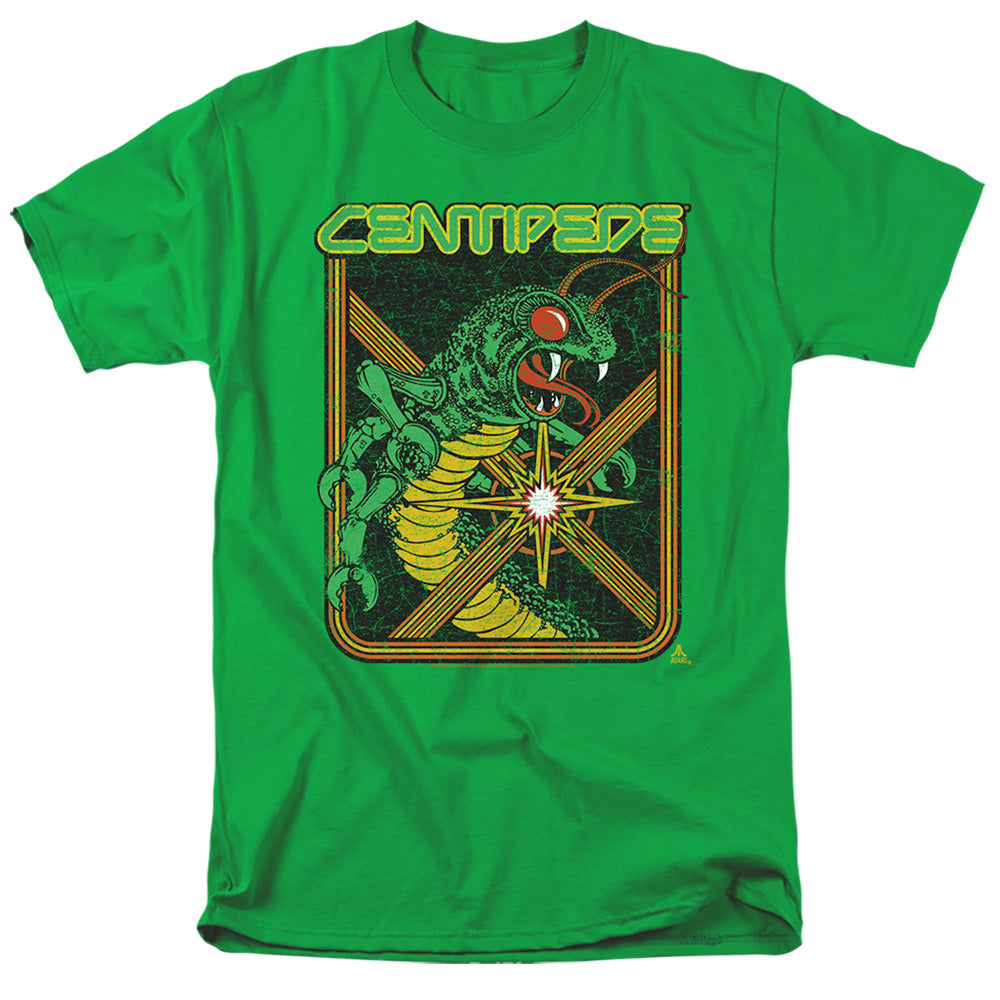 AN OFFCIALLY LICENSED ATARI CENTIPEDE BLAST MEN'S REGULAR FIT T-SHIRT KELLY GREEN