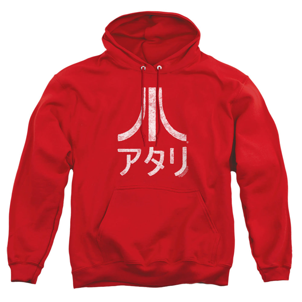 AN OFFCIALLY LICENSED ATARI ROUGH KANJI ADULT UNISEX PULLOVER HOODIE RED