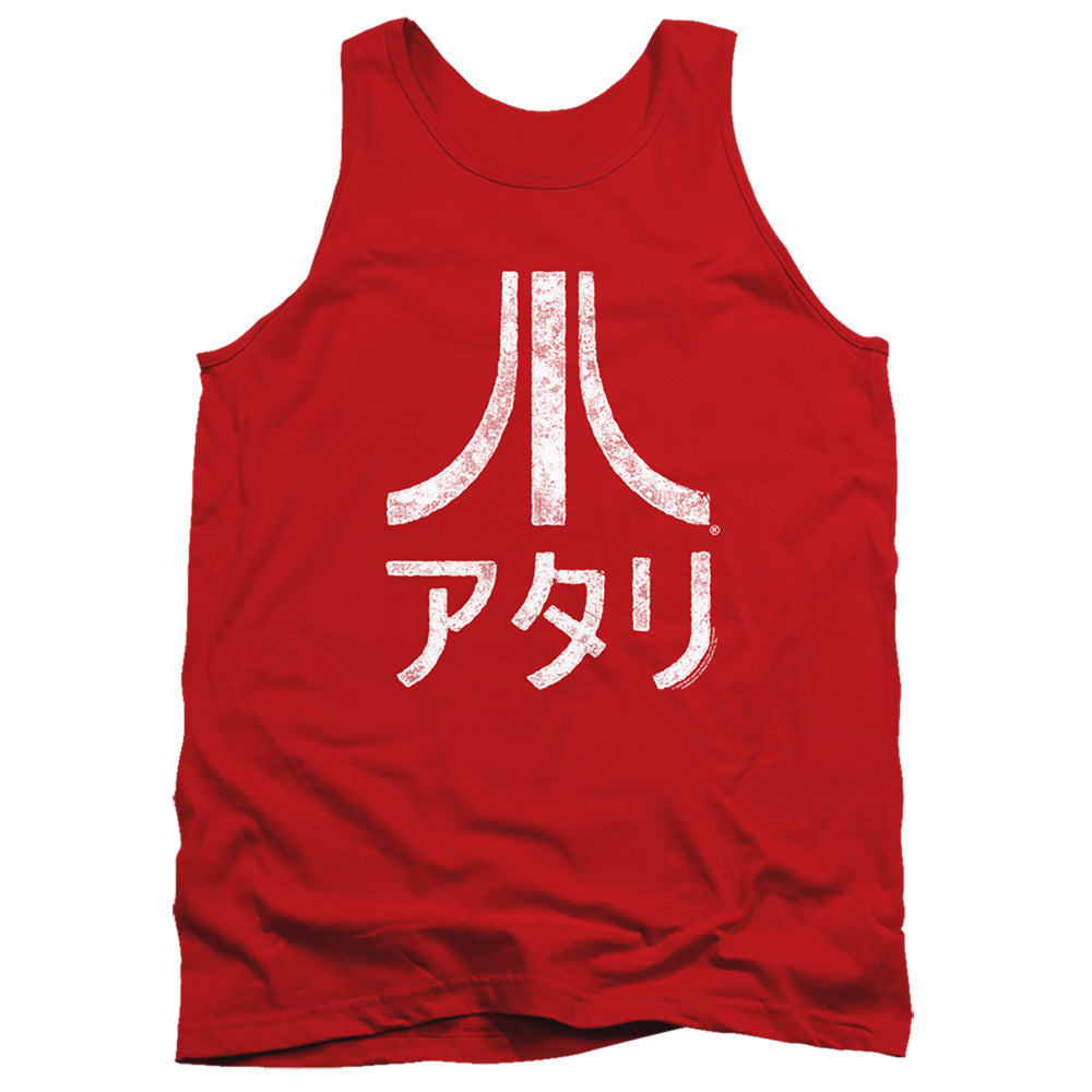 AN OFFCIALLY LICENSED ATARI ROUGH KANJI ADULT UNISEX TANK TOP RED