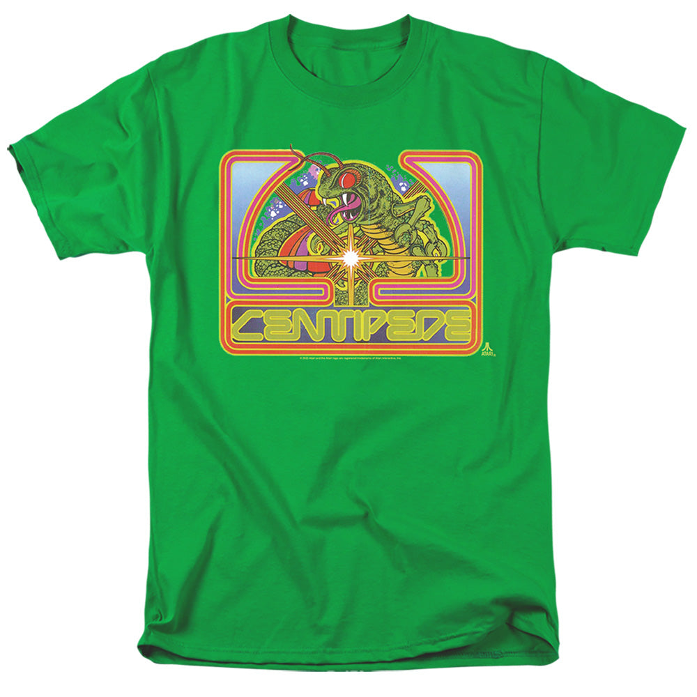 AN OFFCIALLY LICENSED ATARI CENTIPEDE GREEN MEN'S REGULAR FIT T-SHIRT KELLY GREEN