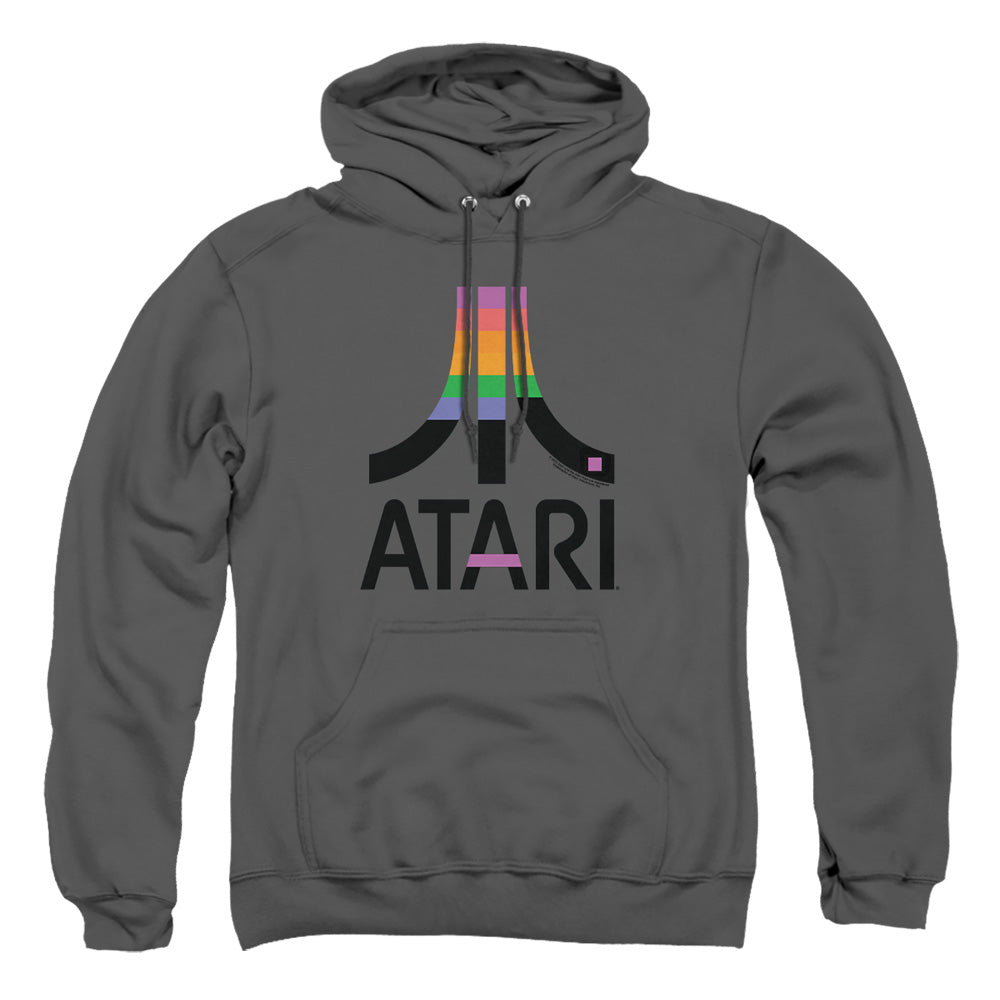 AN OFFCIALLY LICENSED ATARI BREAKOUT INSET ADULT UNISEX PULLOVER HOODIE CHARCOAL