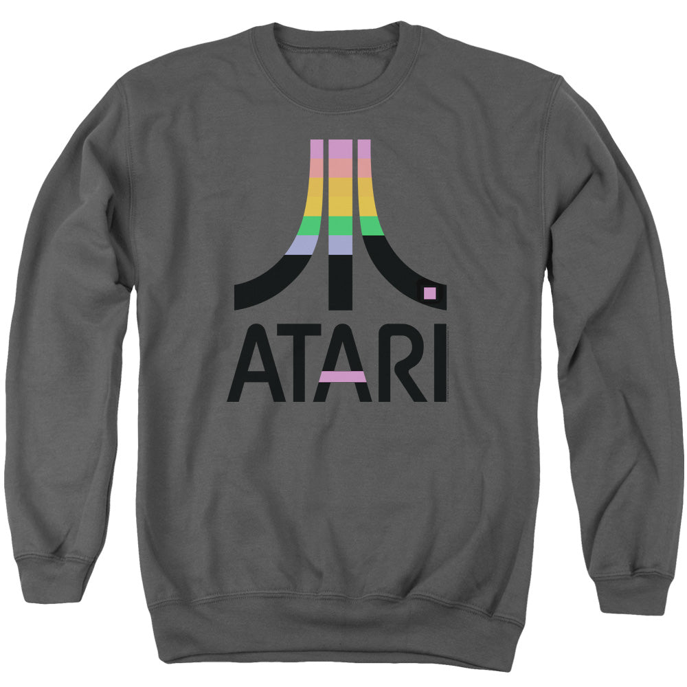AN OFFCIALLY LICENSED ATARI BREAKOUT INSET ADULT UNISEX CREWNECK SWEATSHIRT CHARCOAL