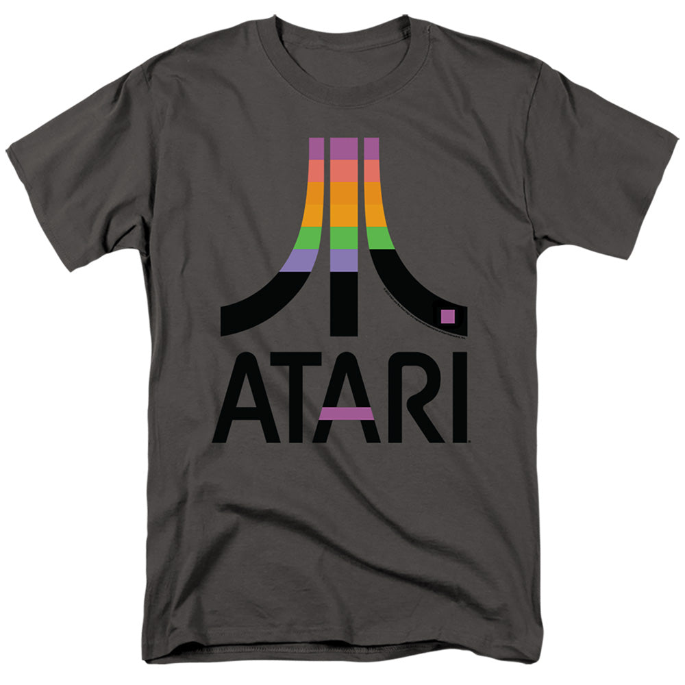 AN OFFCIALLY LICENSED ATARI BREAKOUT INSET MEN'S REGULAR FIT T-SHIRT CHARCOAL