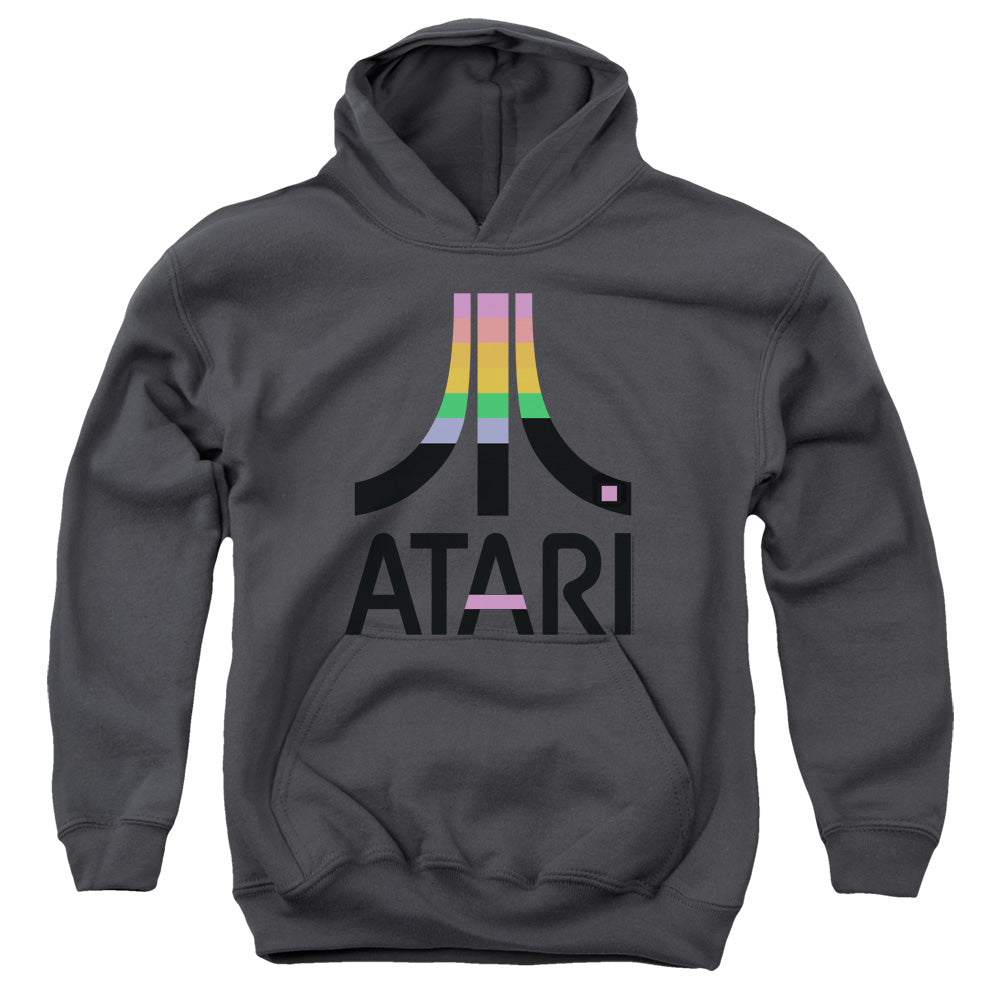 AN OFFCIALLY LICENSED ATARI BREAKOUT INSET YOUTH HOODIE CHARCOAL
