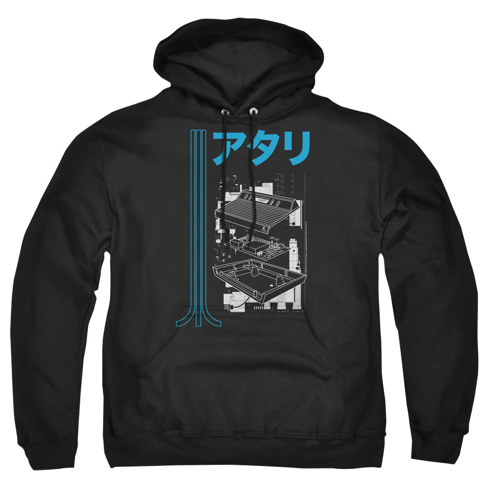 AN OFFCIALLY LICENSED ATARI SCHEMATIC ADULT UNISEX PULLOVER HOODIE BLACK