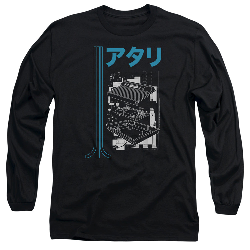 AN OFFCIALLY LICENSED ATARI SCHEMATIC MEN'S LONG SLEEVE T-SHIRT BLACK