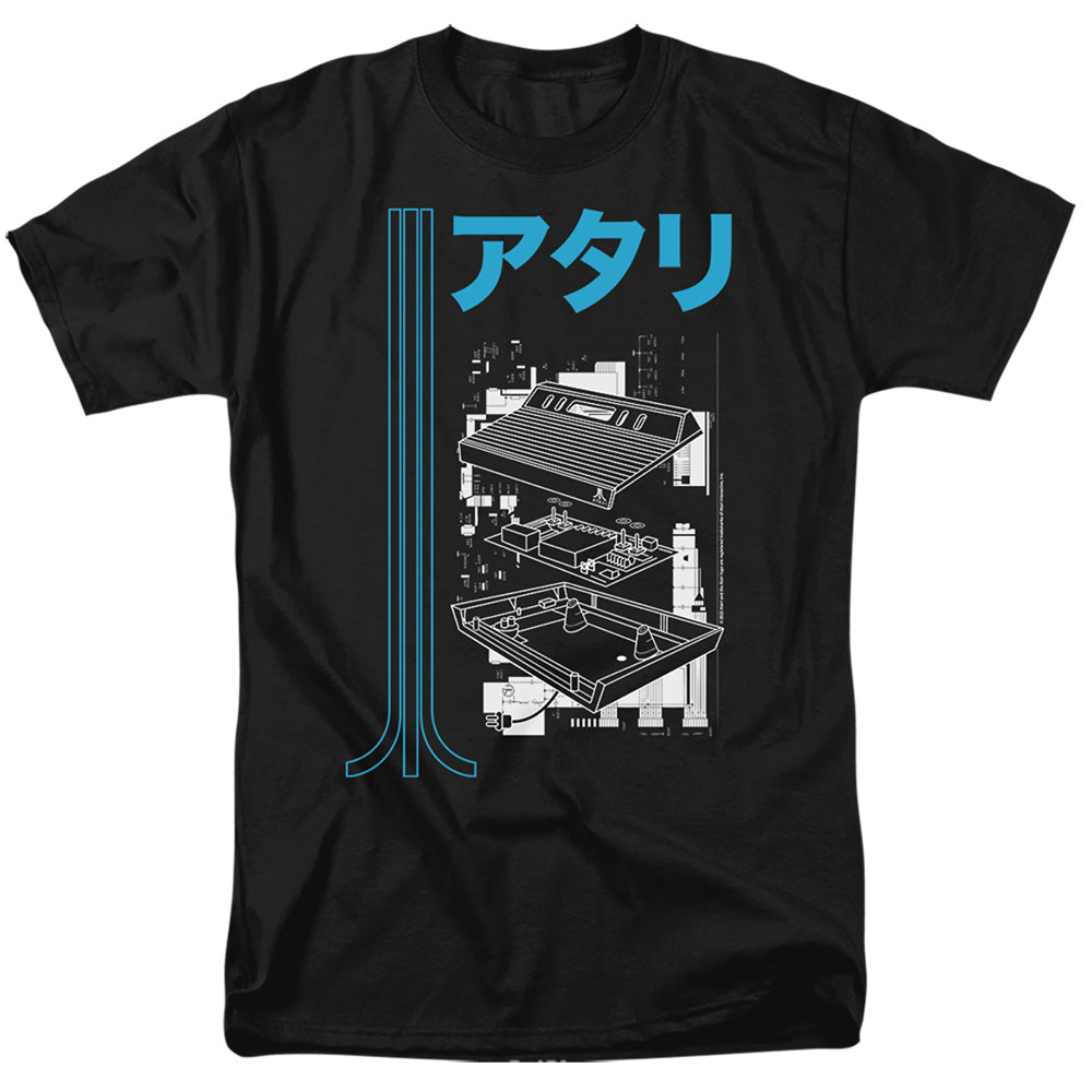 AN OFFCIALLY LICENSED ATARI SCHEMATIC MEN'S REGULAR FIT T-SHIRT BLACK