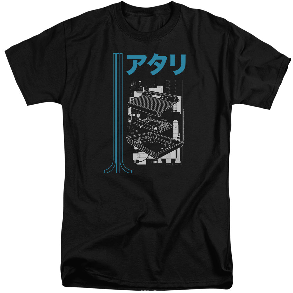 AN OFFCIALLY LICENSED ATARI SCHEMATIC MEN'S TALL FIT T-SHIRT BLACK