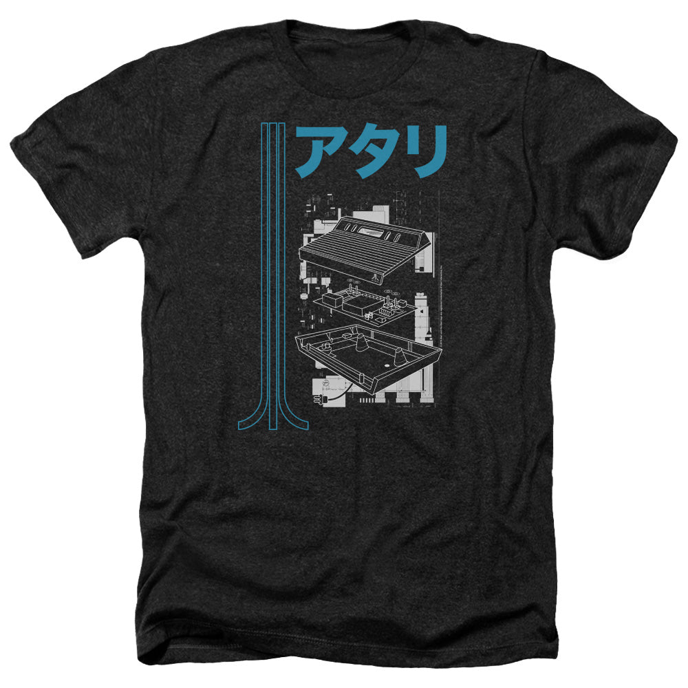 AN OFFCIALLY LICENSED ATARI SCHEMATIC MEN'S HEATHER T-SHIRT CHARCOAL