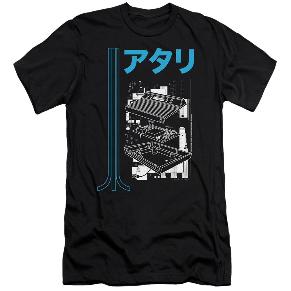 AN OFFCIALLY LICENSED ATARI SCHEMATIC MEN'S PREMIUM SLIM FIT T-SHIRT BLACK