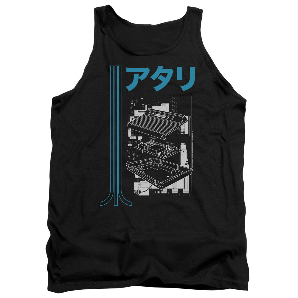 AN OFFCIALLY LICENSED ATARI SCHEMATIC ADULT UNISEX TANK TOP BLACK