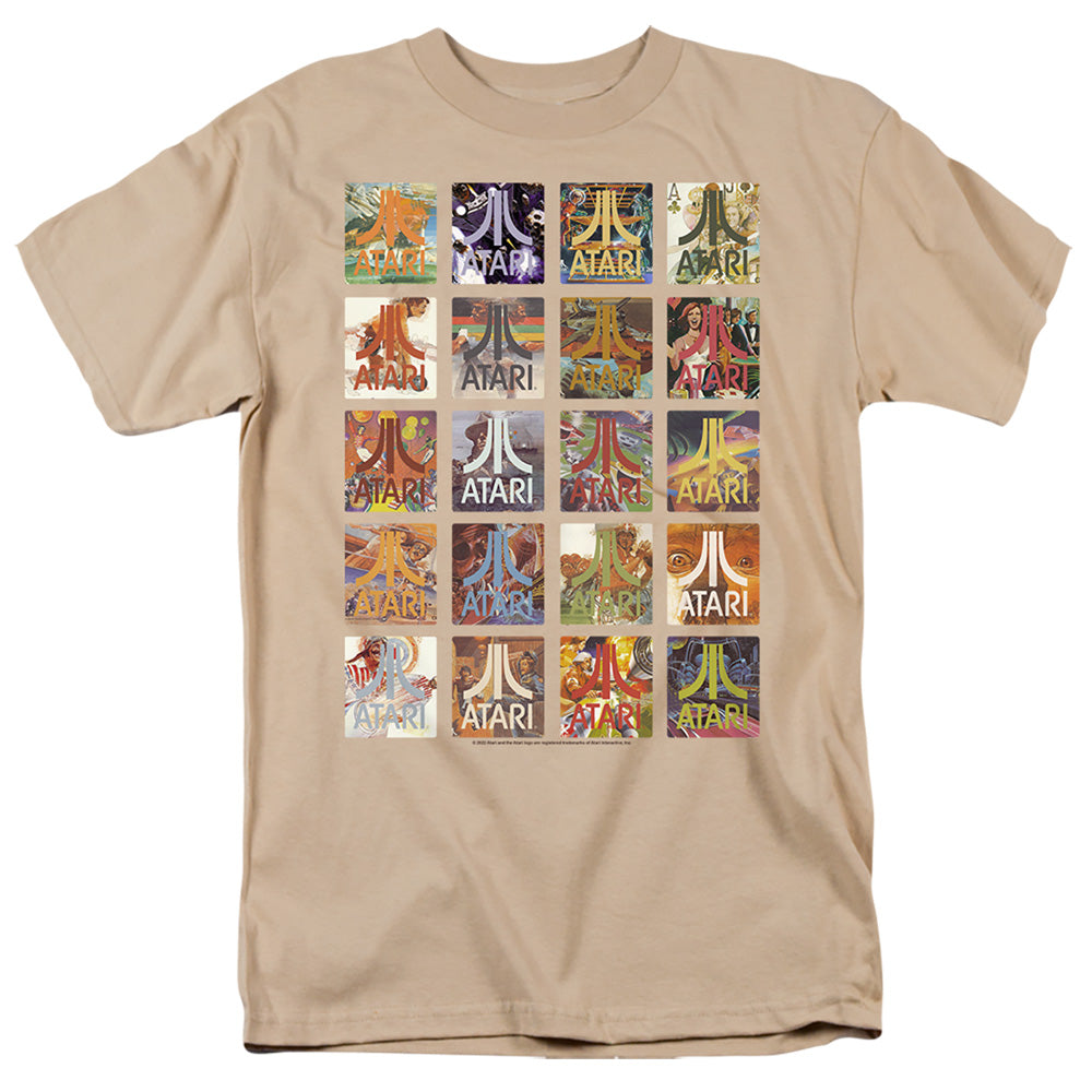 AN OFFCIALLY LICENSED ATARI 20 GAMES MEN'S REGULAR FIT T-SHIRT SAND
