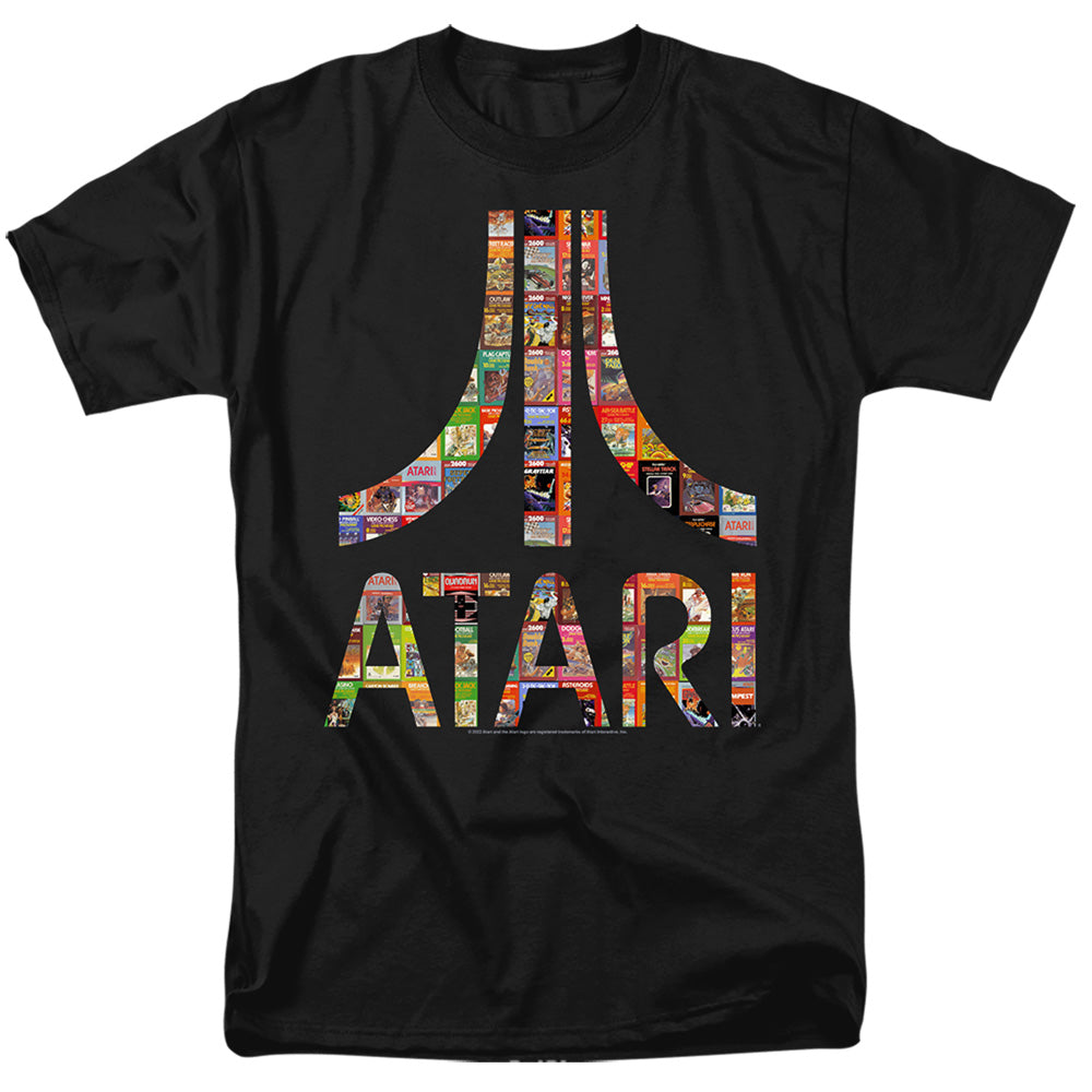 AN OFFCIALLY LICENSED ATARI BOX ART MEN'S REGULAR FIT T-SHIRT BLACK