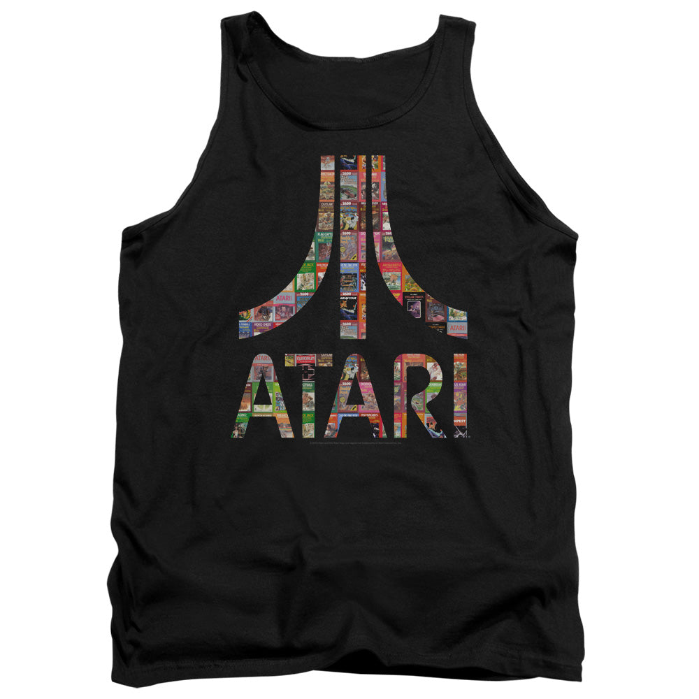 AN OFFCIALLY LICENSED ATARI BOX ART ADULT UNISEX TANK TOP BLACK