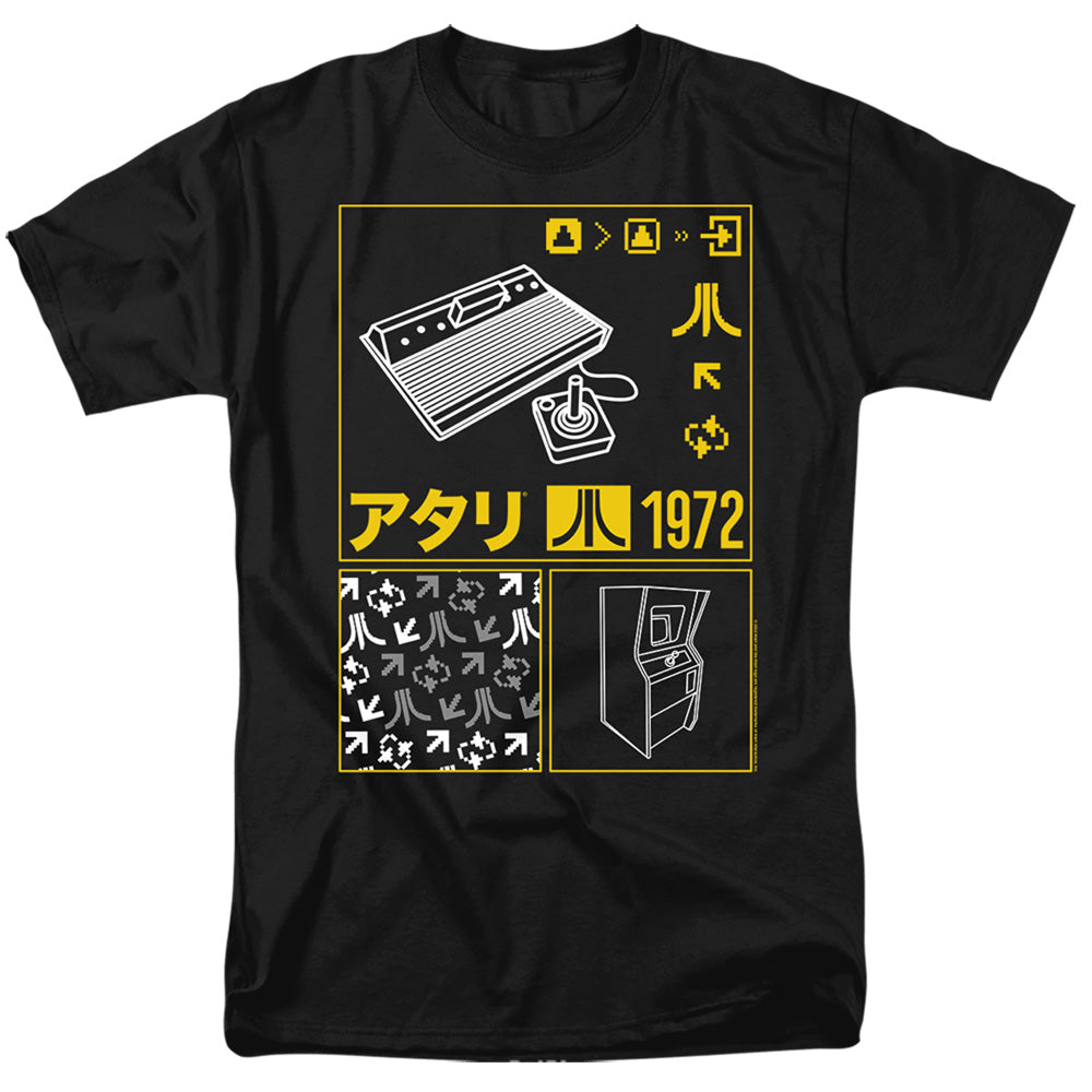 AN OFFCIALLY LICENSED ATARI KANJI SQUARES MEN'S REGULAR FIT T-SHIRT BLACK