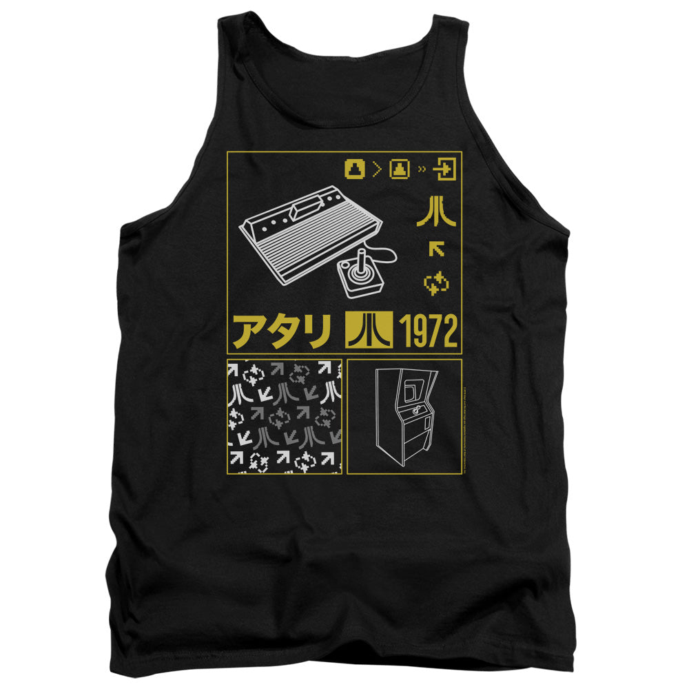 AN OFFCIALLY LICENSED ATARI KANJI SQUARES ADULT UNISEX TANK TOP BLACK