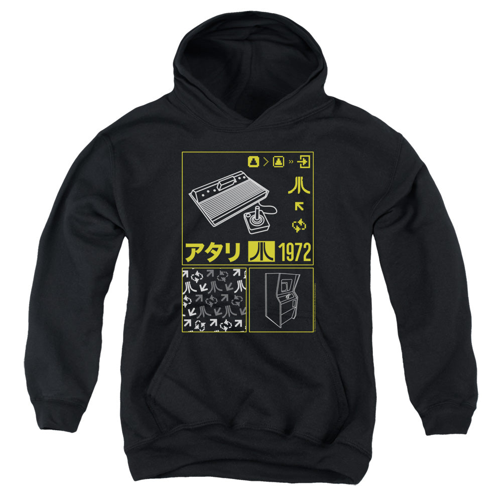 AN OFFCIALLY LICENSED ATARI KANJI SQUARES YOUTH HOODIE BLACK