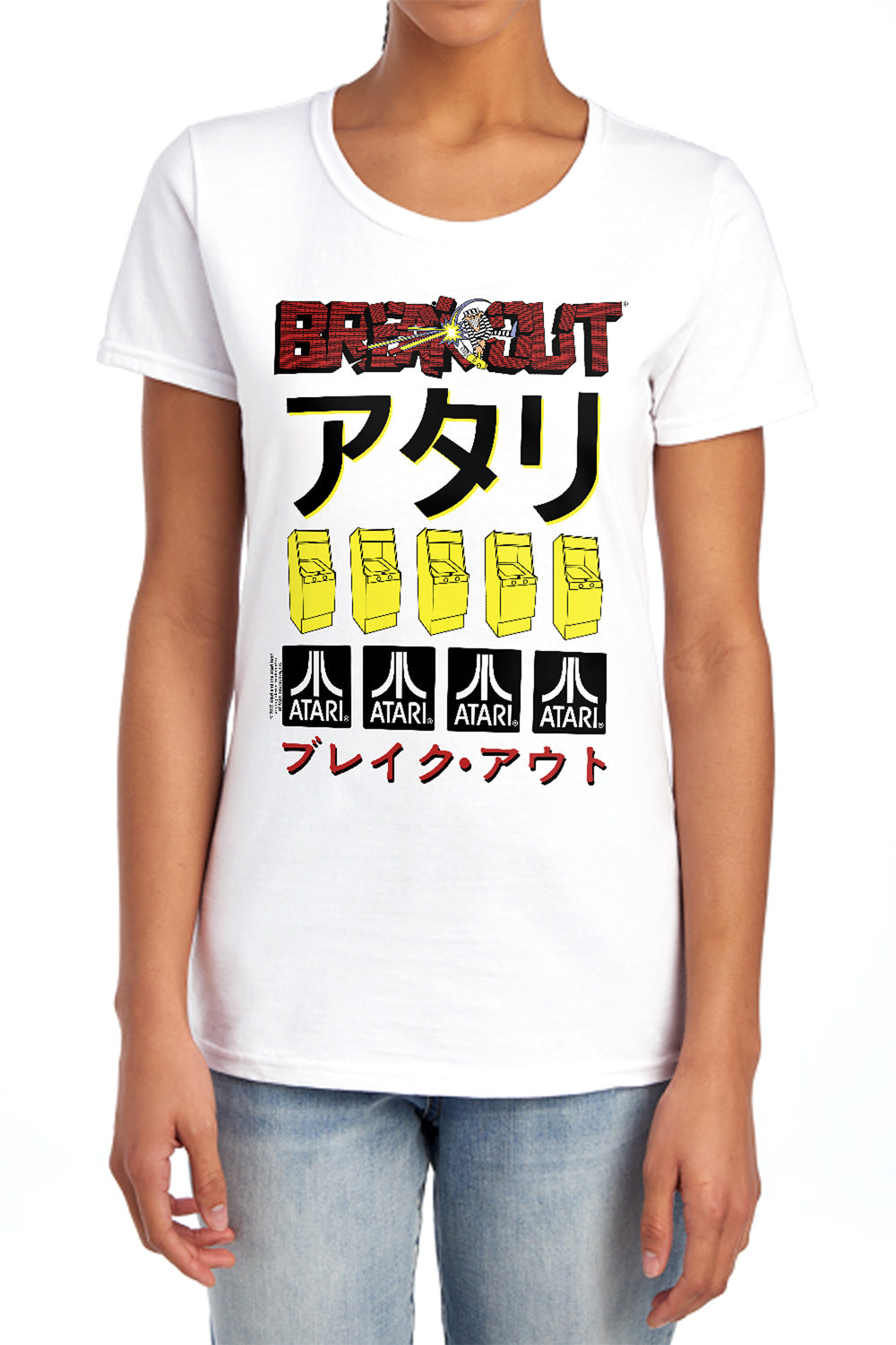 AN OFFCIALLY LICENSED ATARI BREAKOUT REPEAT WOMEN'S REGULAR FIT T-SHIRT WHITE