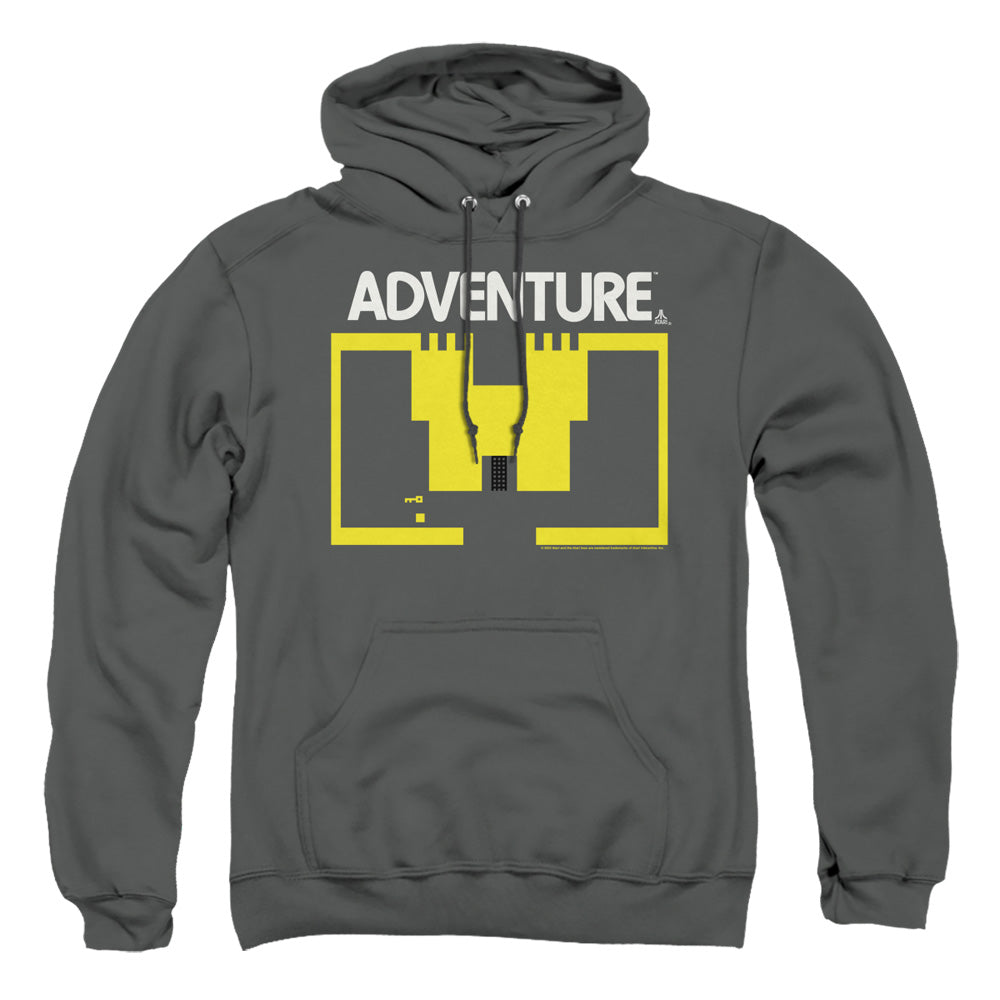 AN OFFCIALLY LICENSED ATARI ADVENTURE SCREEN ART ADULT UNISEX PULLOVER HOODIE CHARCOAL
