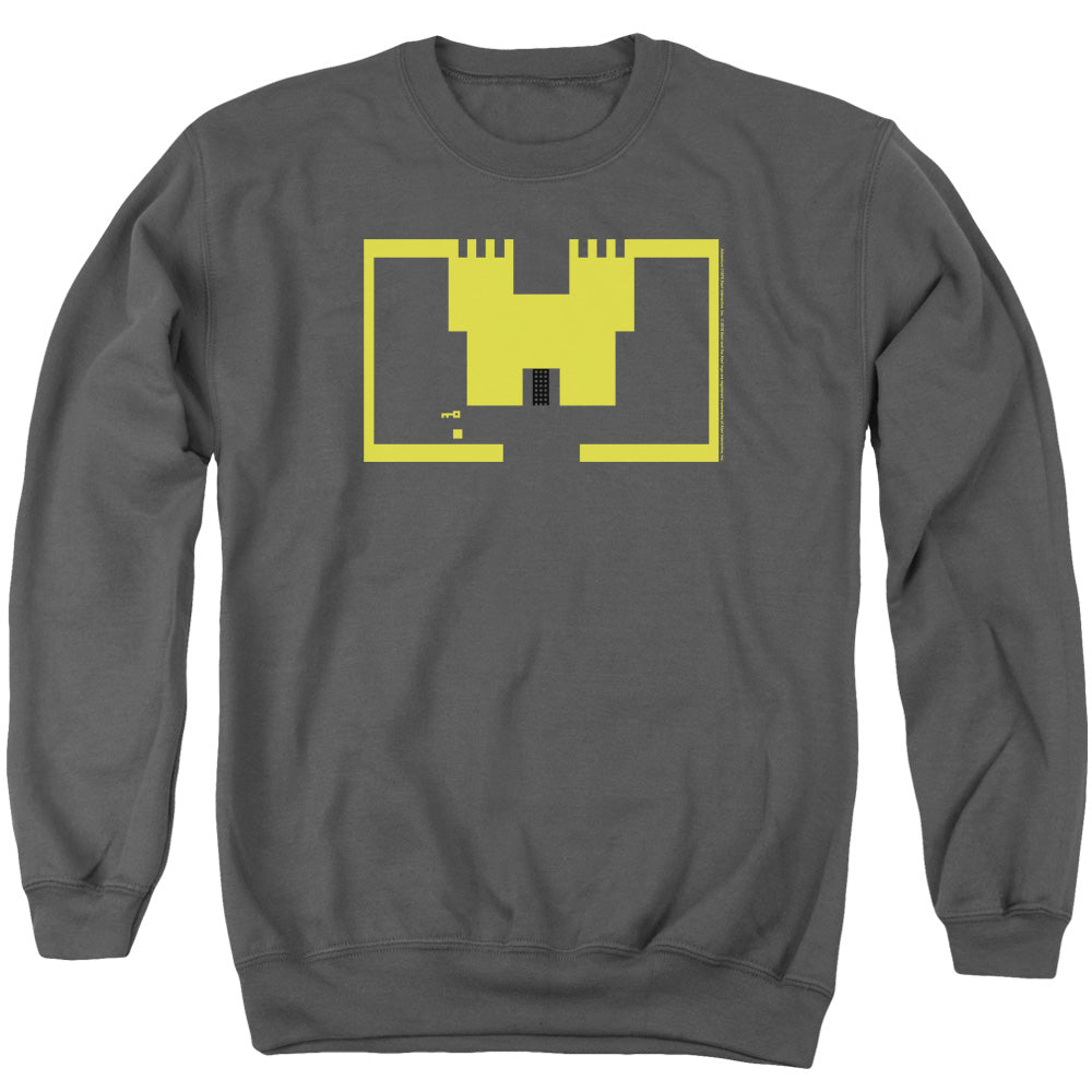 AN OFFCIALLY LICENSED ATARI ADVENTURE SCREEN ART ADULT UNISEX CREWNECK SWEATSHIRT CHARCOAL
