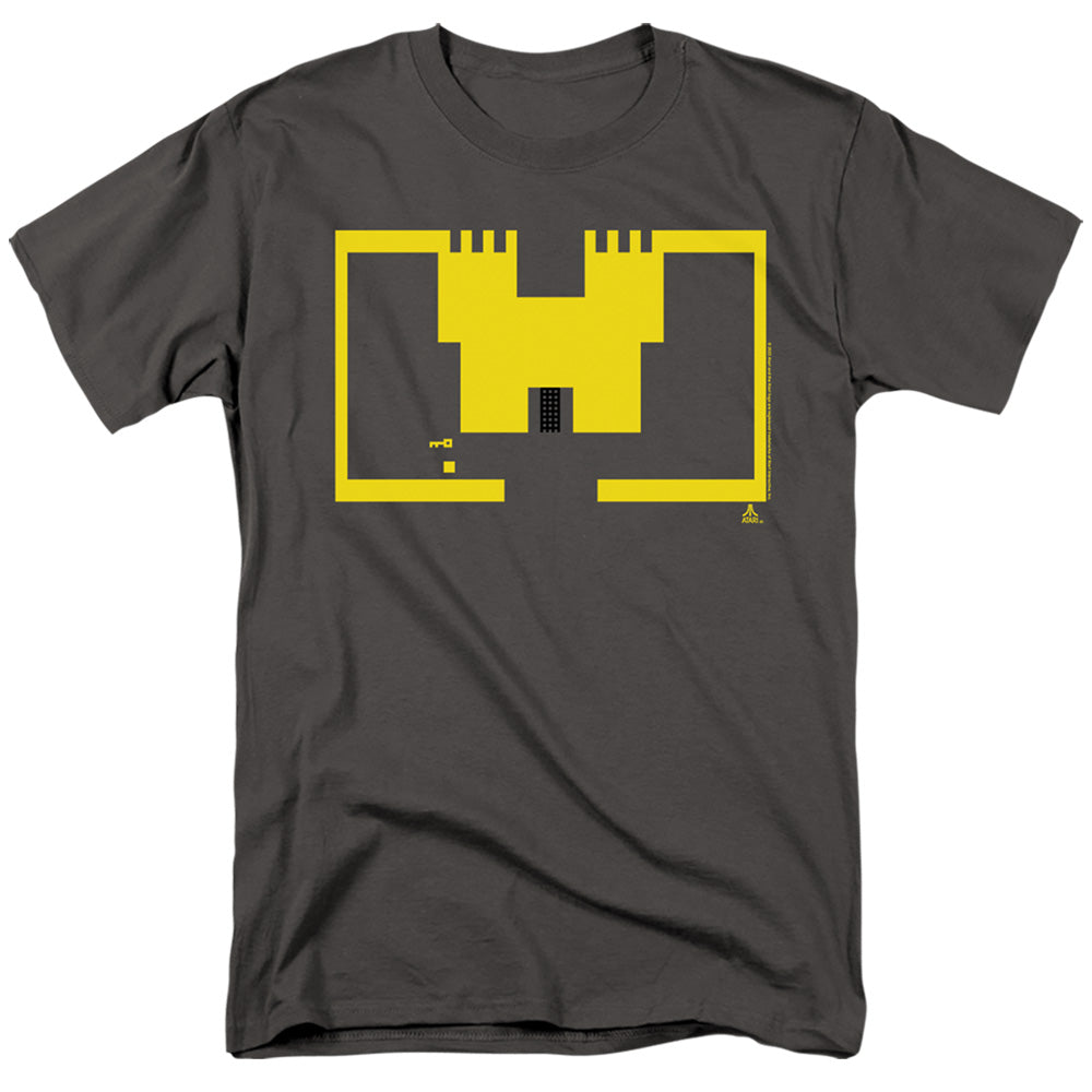 AN OFFCIALLY LICENSED ATARI ADVENTURE SCREEN ART MEN'S REGULAR FIT T-SHIRT CHARCOAL