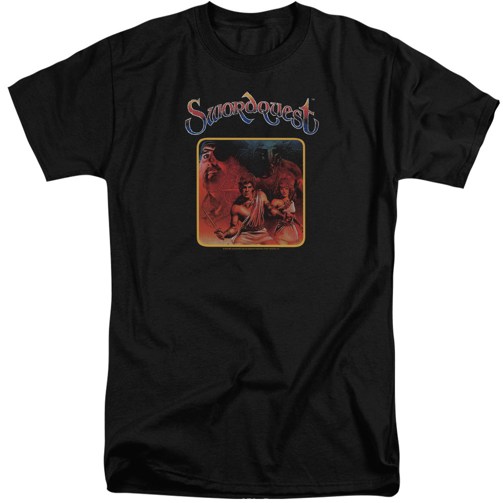 AN OFFCIALLY LICENSED ATARI SWORDQUEST MEN'S TALL FIT T-SHIRT BLACK