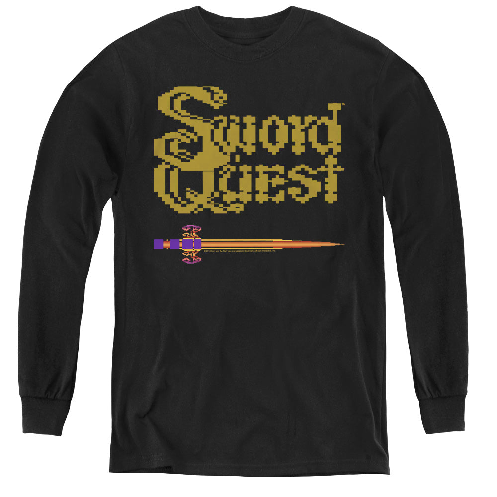 AN OFFCIALLY LICENSED ATARI 8 BIT SWORD YOUTH LONG SLEEVE T-SHIRT BLACK