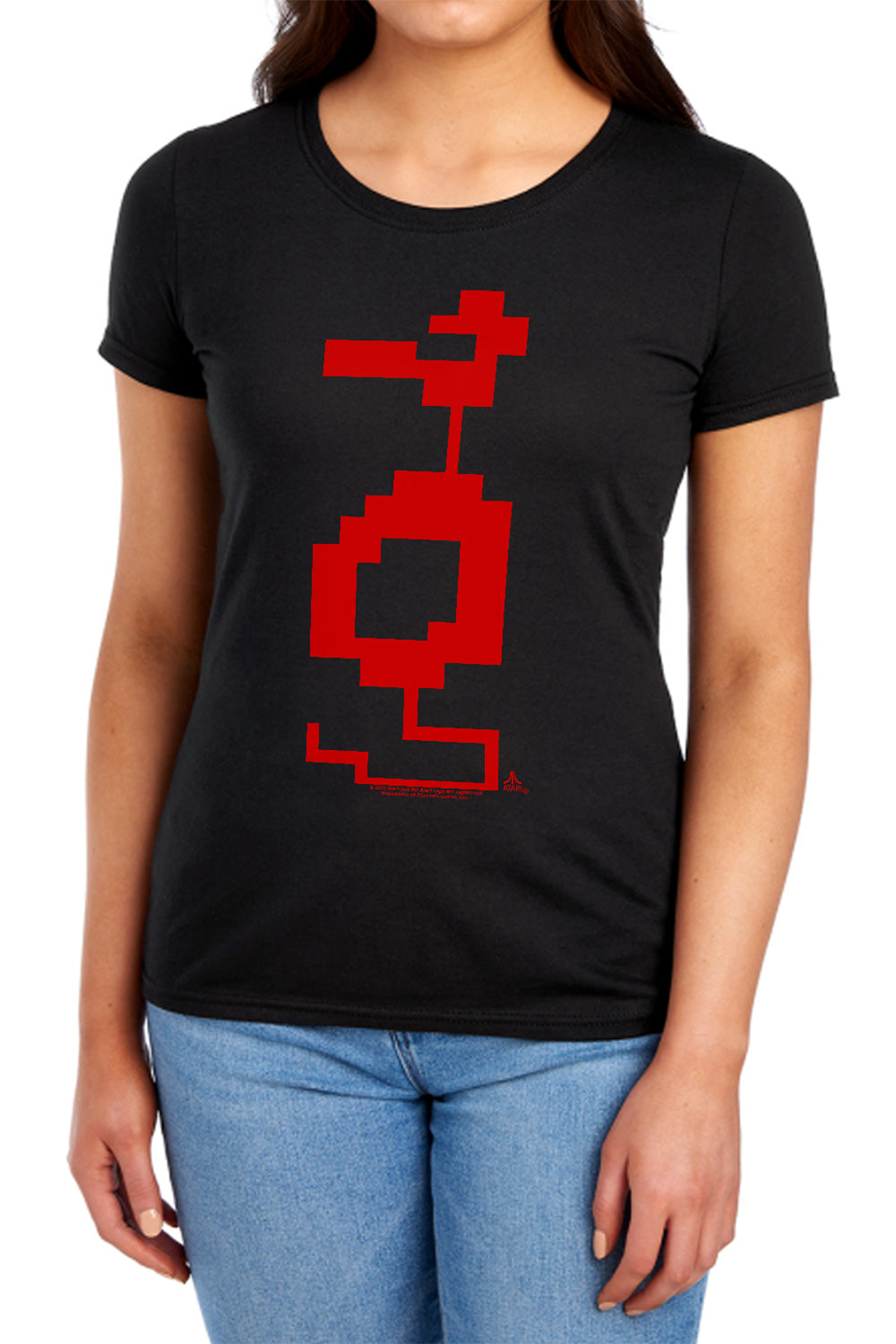AN OFFCIALLY LICENSED ATARI DRAGON WOMEN'S REGULAR FIT T-SHIRT BLACK