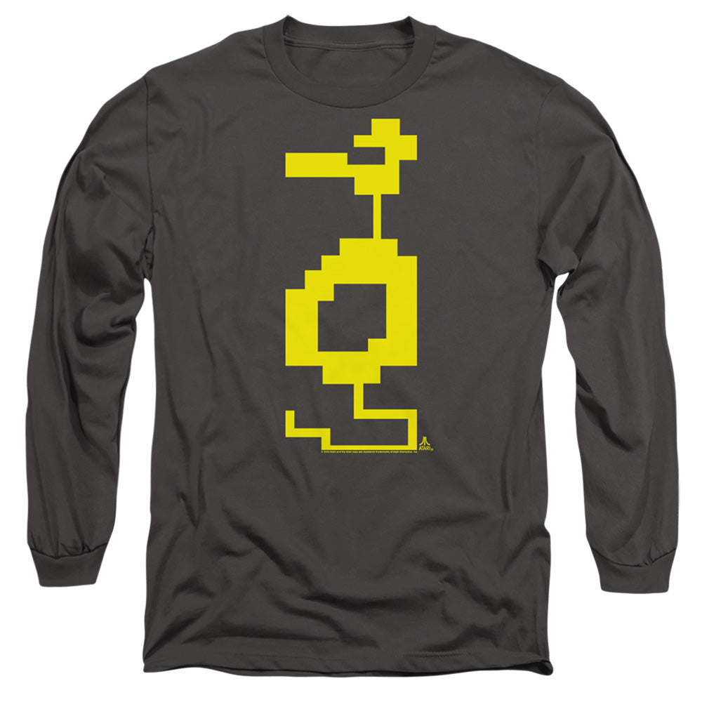 AN OFFCIALLY LICENSED ATARI DRAGON MEN'S LONG SLEEVE T-SHIRT CHARCOAL