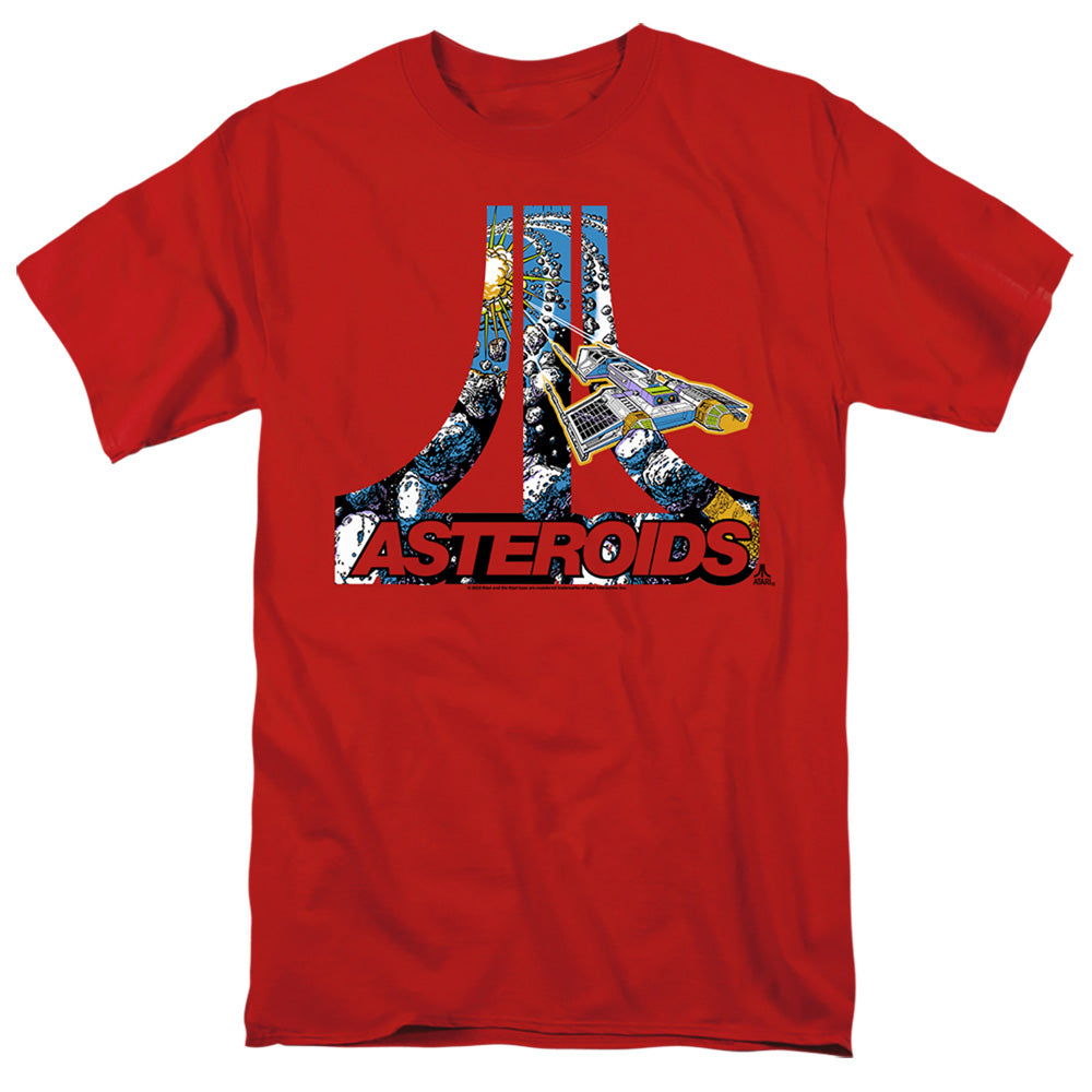 AN OFFCIALLY LICENSED ATARI ASTEROIDS ATARI MEN'S REGULAR FIT T-SHIRT RED