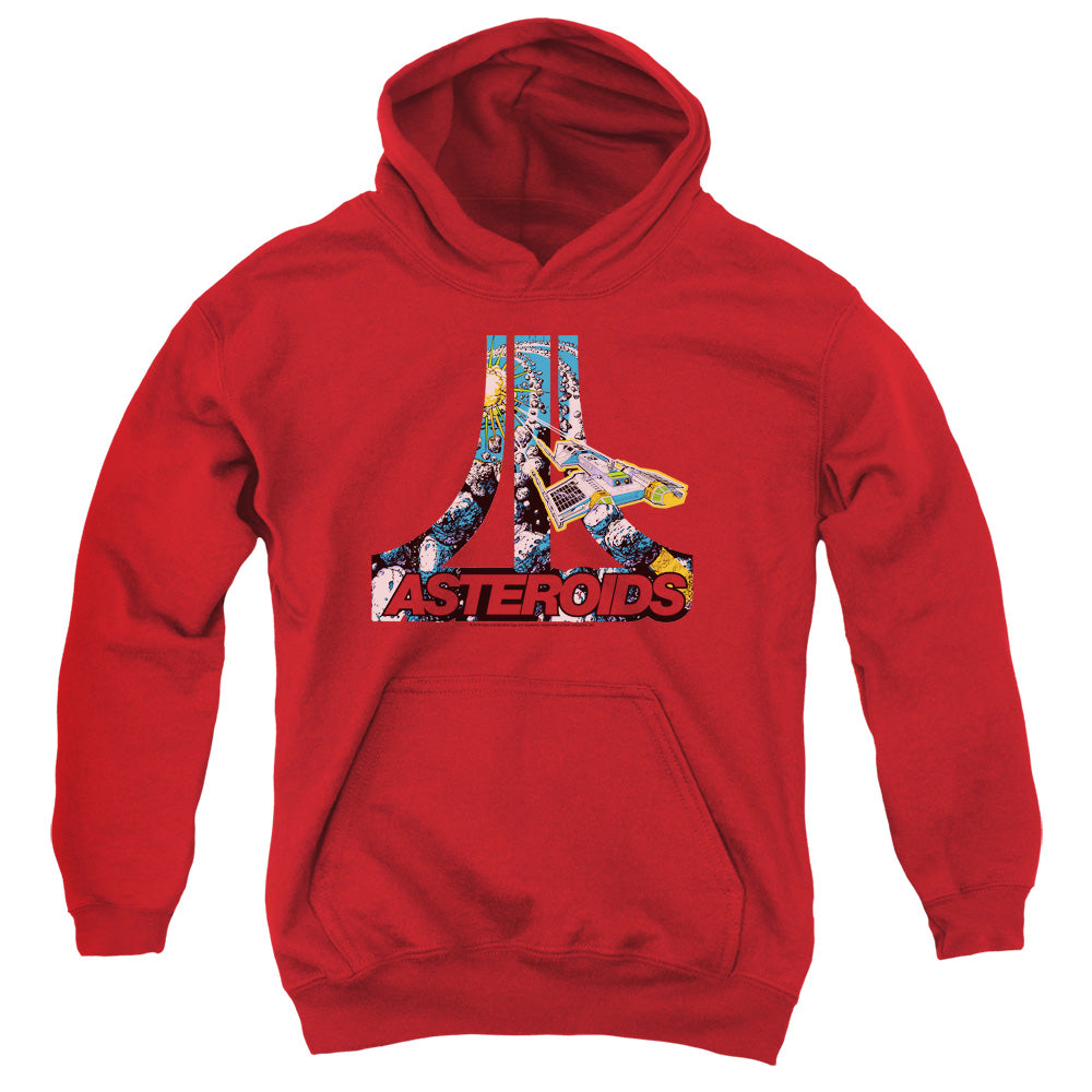 AN OFFCIALLY LICENSED ATARI ASTEROIDS ATARI YOUTH HOODIE RED