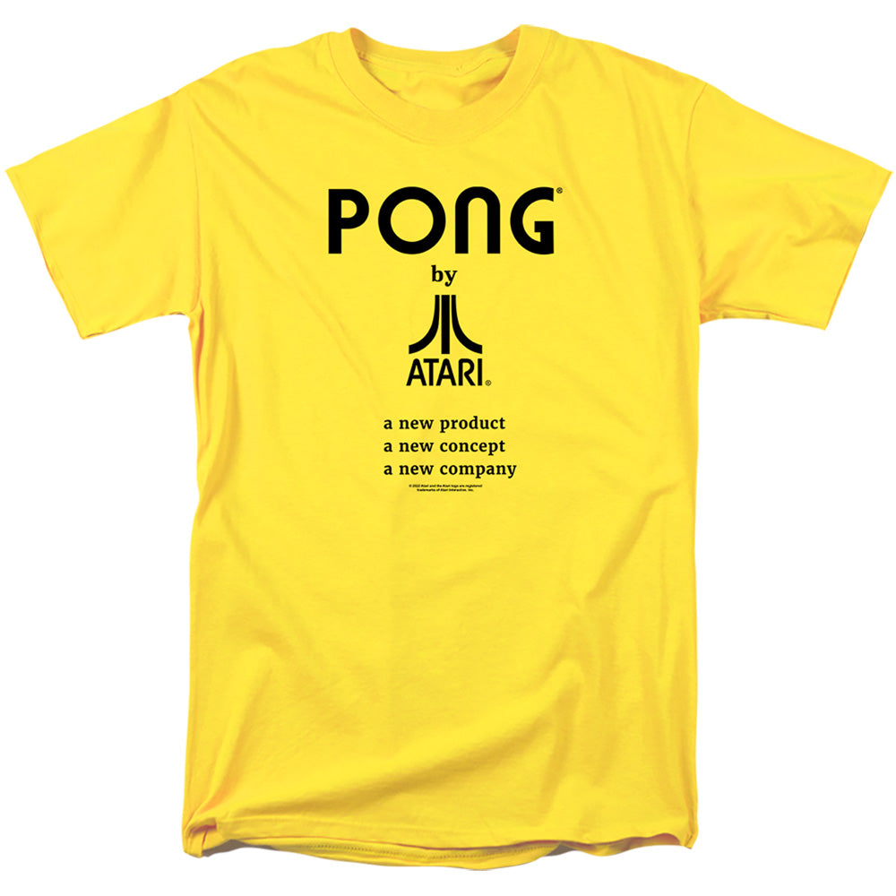 AN OFFCIALLY LICENSED ATARI PONG ATARI PONG MEN'S REGULAR FIT T-SHIRT YELLOW