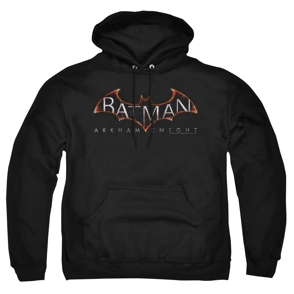 AN OFFCIALLY LICENSED BATMAN ARKHAM KNIGHT LOGO ADULT UNISEX PULLOVER HOODIE BLACK