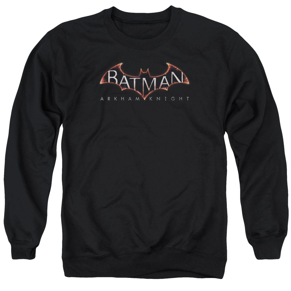 AN OFFCIALLY LICENSED BATMAN ARKHAM KNIGHT LOGO ADULT UNISEX CREWNECK SWEATSHIRT BLACK