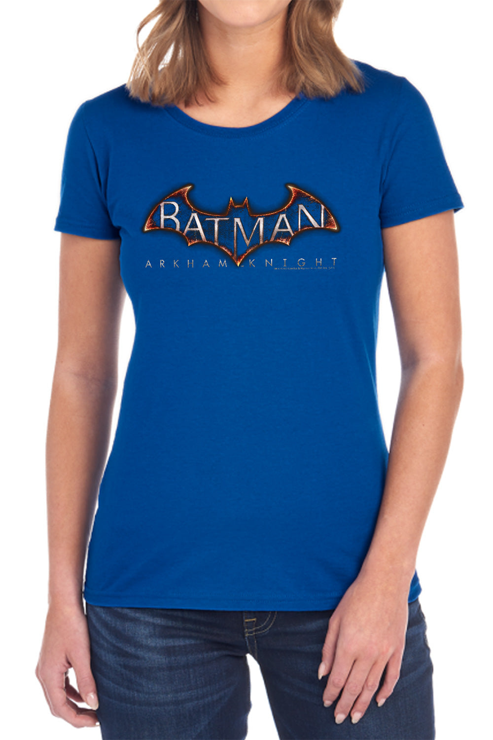 AN OFFCIALLY LICENSED BATMAN ARKHAM KNIGHT LOGO WOMEN'S REGULAR FIT T-SHIRT BLACK