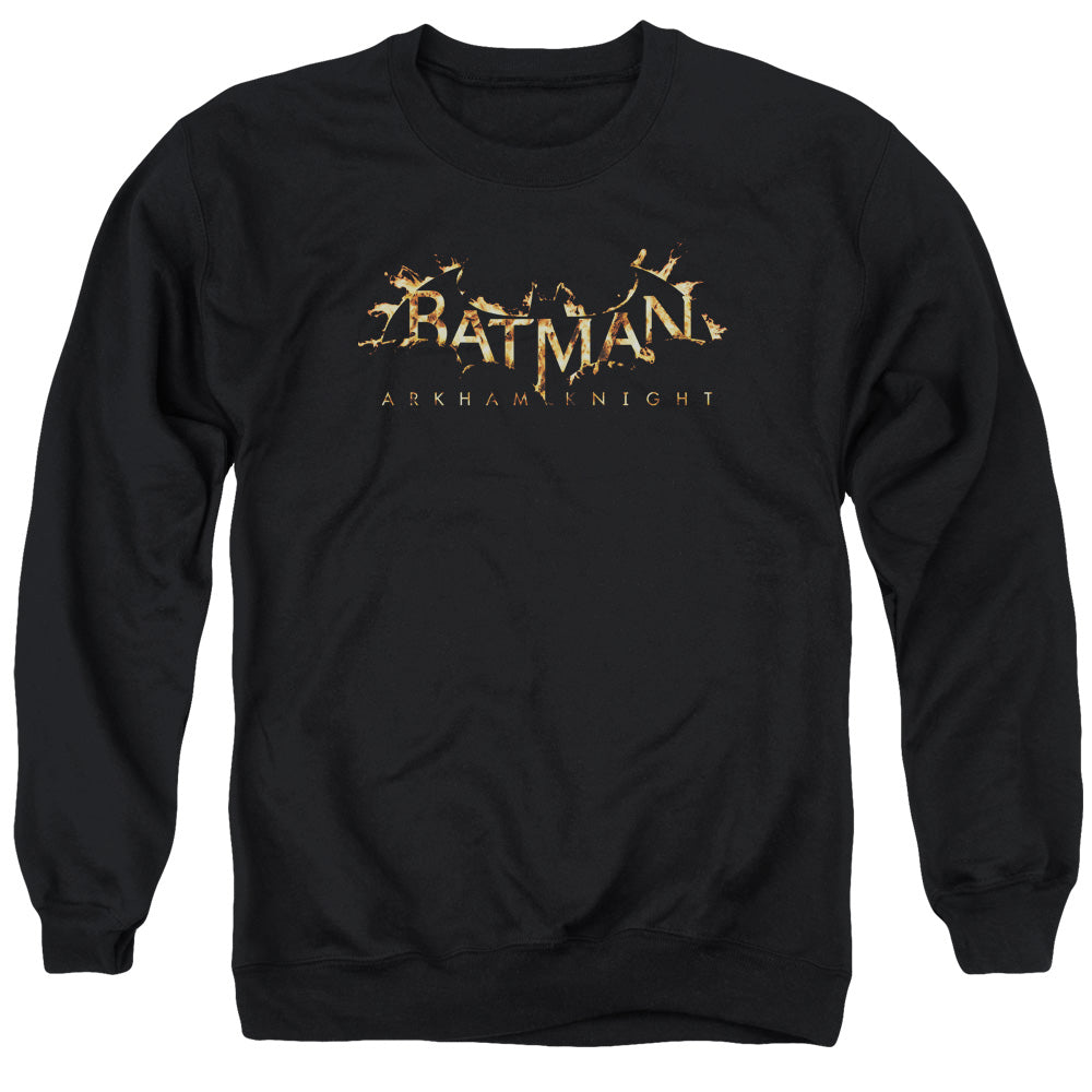 AN OFFCIALLY LICENSED BATMAN ARKHAM KNIGHT AK FLAME LOGO ADULT UNISEX CREWNECK SWEATSHIRT BLACK