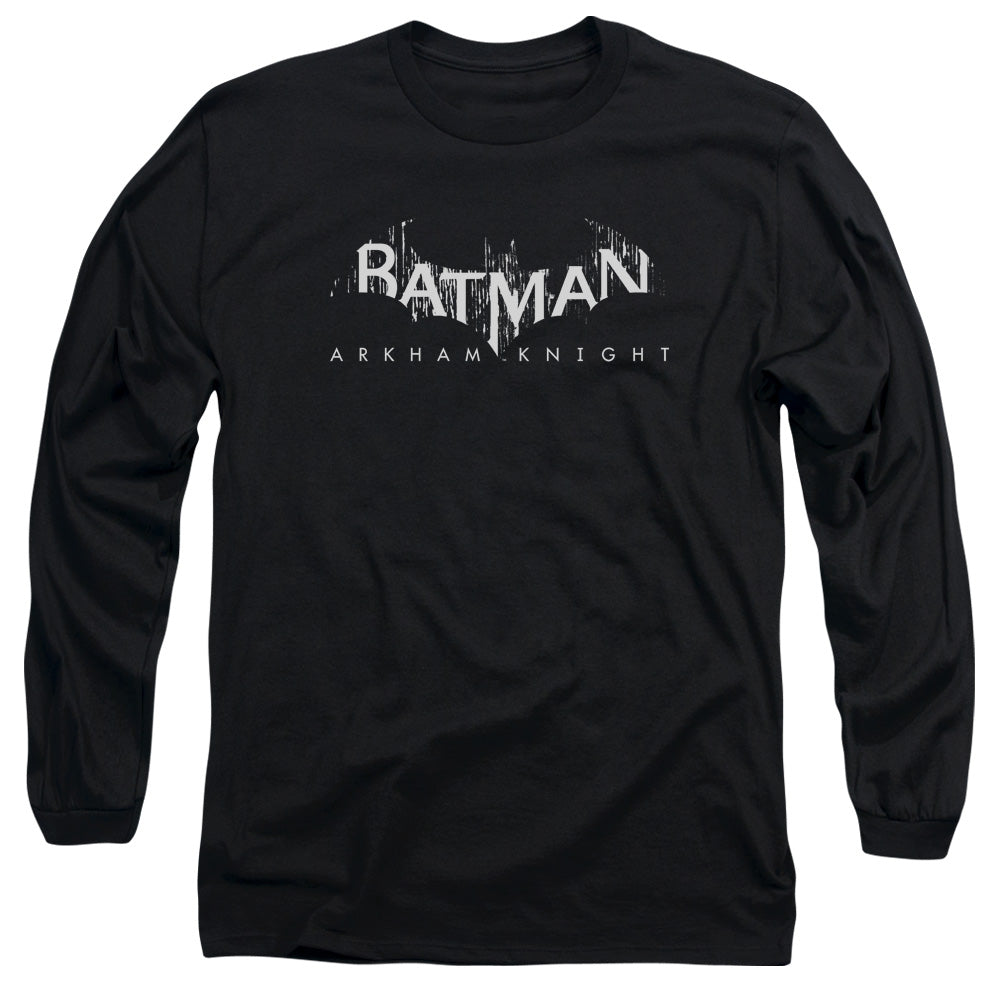 AN OFFCIALLY LICENSED BATMAN ARKHAM KNIGHT AK SPLINTER LOGO MEN'S LONG SLEEVE T-SHIRT BLACK