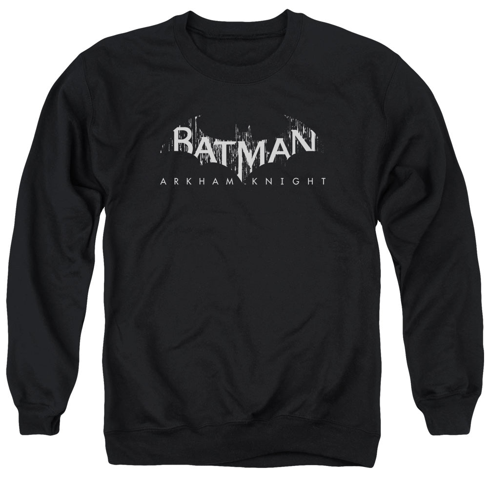 AN OFFCIALLY LICENSED BATMAN ARKHAM KNIGHT AK SPLINTER LOGO ADULT UNISEX CREWNECK SWEATSHIRT BLACK